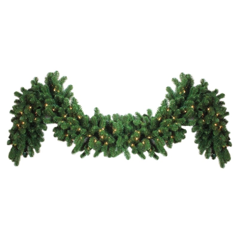 9' x 14" Pre-Lit Olympia Pine Artificial Christmas Garland - Warm White Lights.