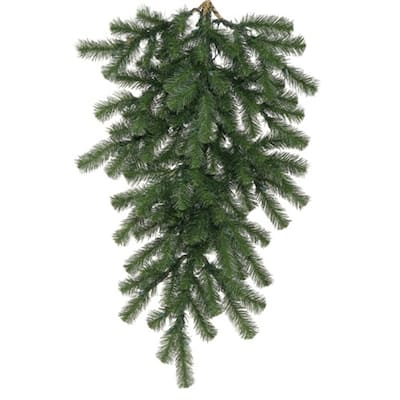 34" Windsor Pine Artificial Christmas Teardrop Swag - Unlit.