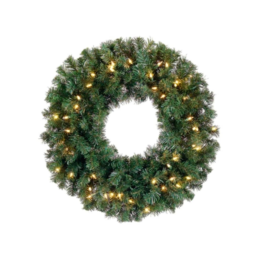12" Pre-Lit Deluxe Windsor Pine Artificial Christmas Wreath - Clear Lights