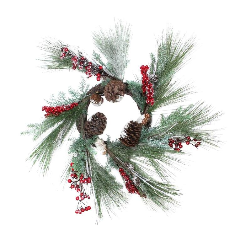 Berries with Pine Cones and Pine Sprigs Artificial Christmas Wreath - 32-Inch Unlit - 32" - 32"