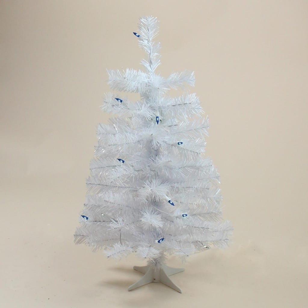 2' Pre-Lit White Pine Artificial Christmas Tree - Blue Lights.