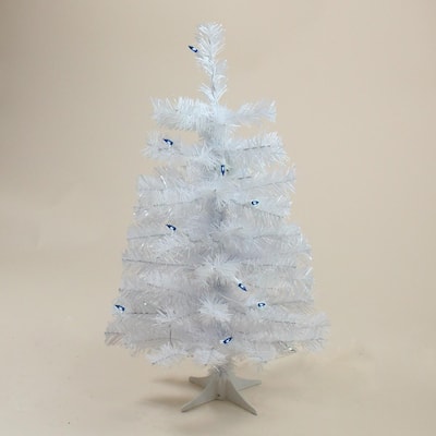 2' Pre-Lit White Pine Artificial Christmas Tree - Blue Lights.