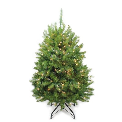 4' Pre-Lit Full Northern Pine Artificial Christmas Tree Clear Lights