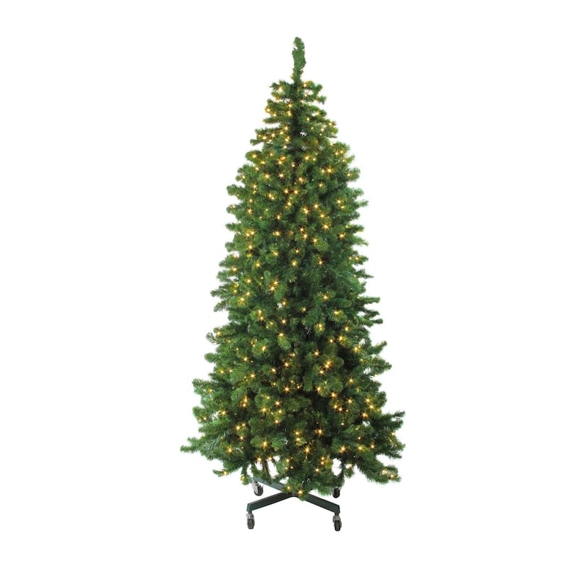 7.5' Pre-Lit Slim Olympia Pine Artificial Christmas Tree - Warm White ...