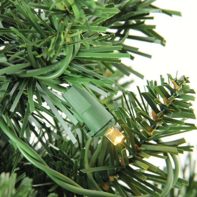 6.5' Pre-Lit Full Northern Pine Artificial Christmas Tree - Warm Clear LED Lights.