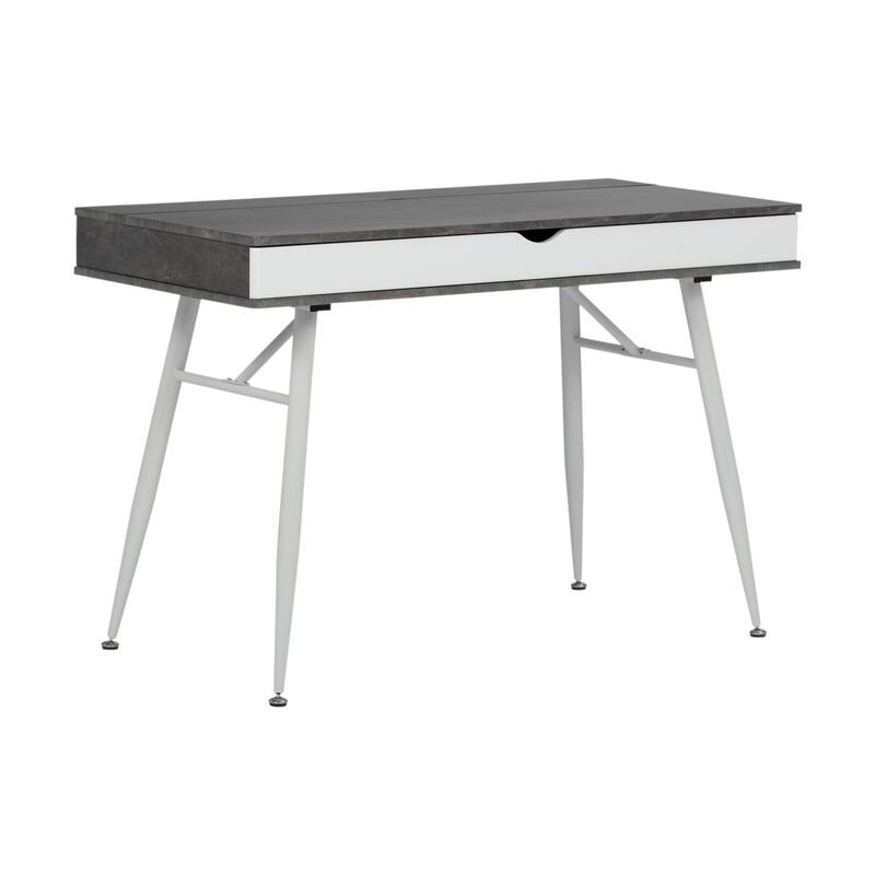 Calico Designs Alcove Modern Desk with Large Split Drawer - Grey
