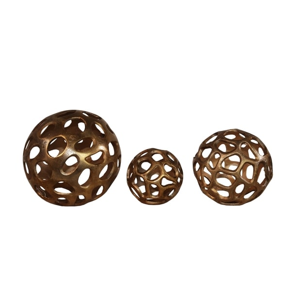 Set Of 3 Gold Spheres