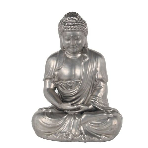 Silver Ceramic Buddah
