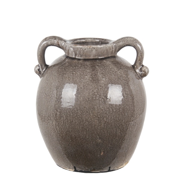 Large Gray Ceramic Vase
