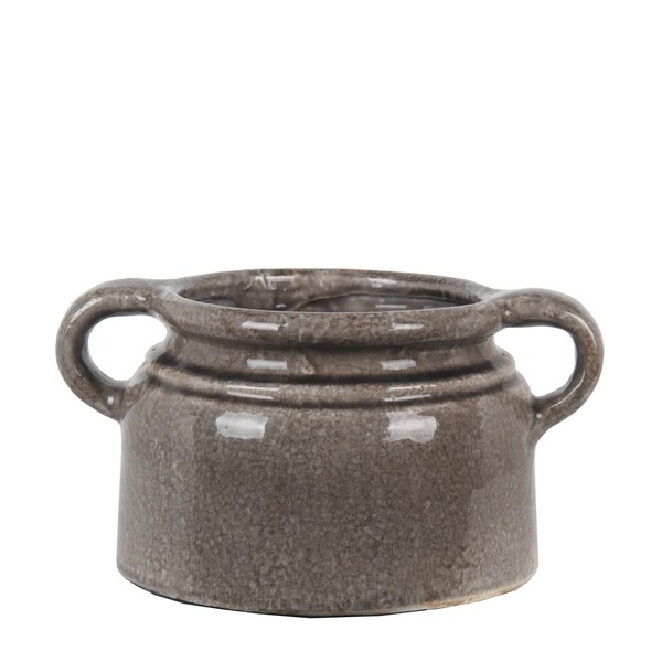 Large Gray Ceramic Vase