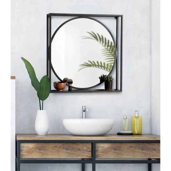 Shop Kate And Laurel Mccauley Decorative Metal Mirror With Shelf