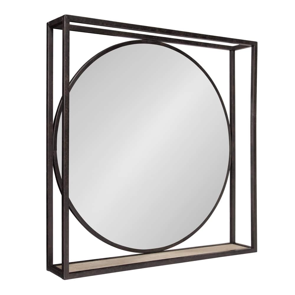 Kate and Laurel McCauley Decorative Metal Mirror with Shelf