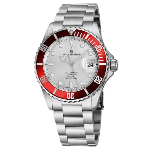 Revue Thommen Men's 17571.2126 'Diver' Silver Dial Stainless Steel Bracelet Swiss Automatic Watch