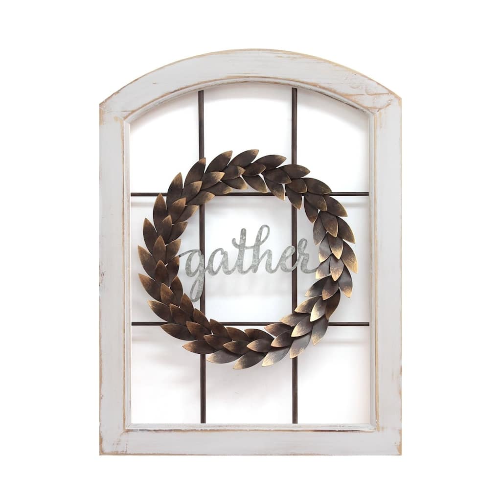 Stratton Home Decor Decorative Window & Wreath Wall Decor