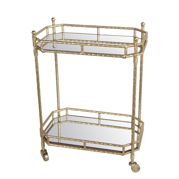 Privilege Gold Metal Bar Cart On Free Shipping Today Privilege Gold Metal Bar Cart
