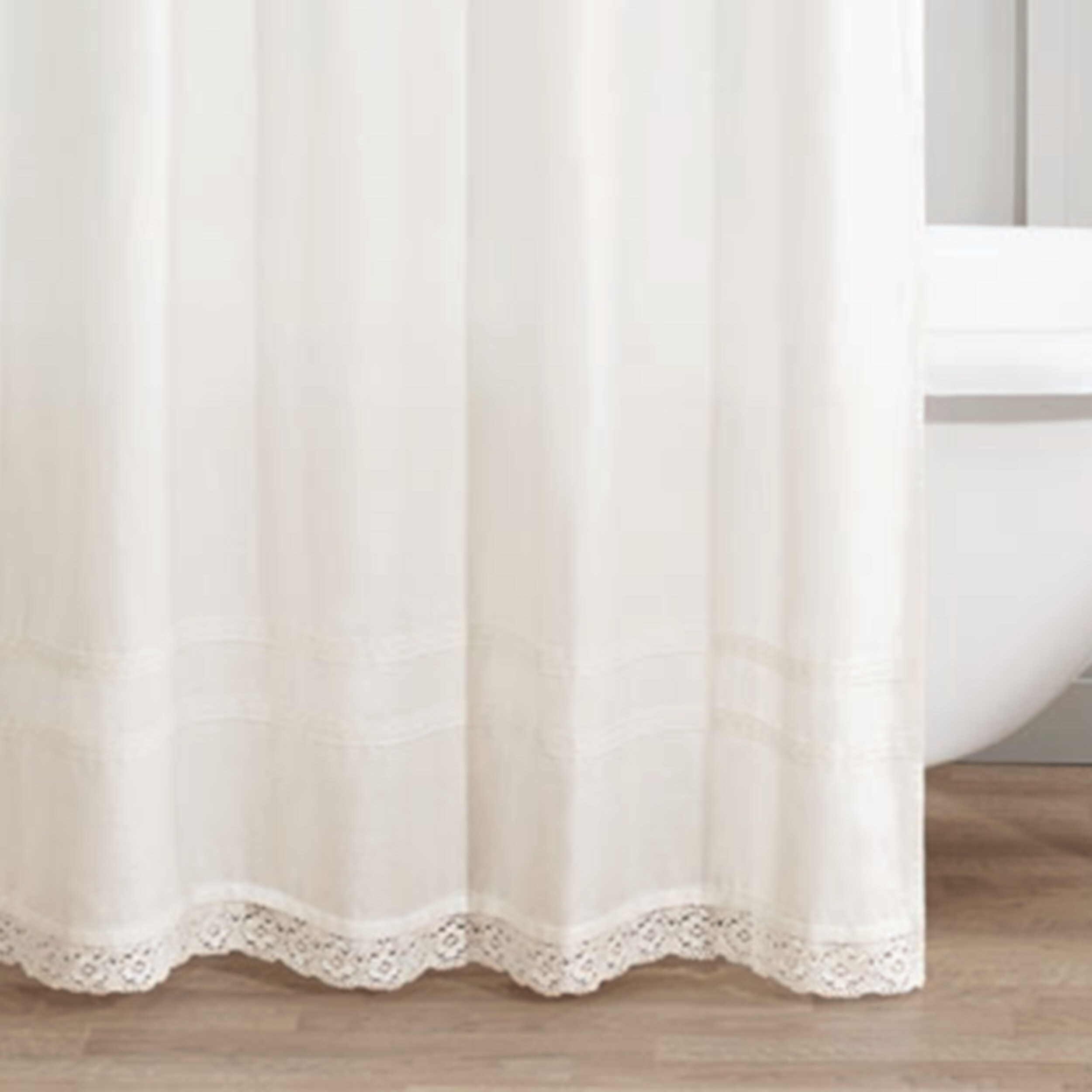 Shop Laura Ashley Annabella White Shower Curtain Free Shipping