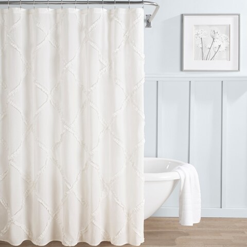 Laura Ashley Adelina White Shower Curtain