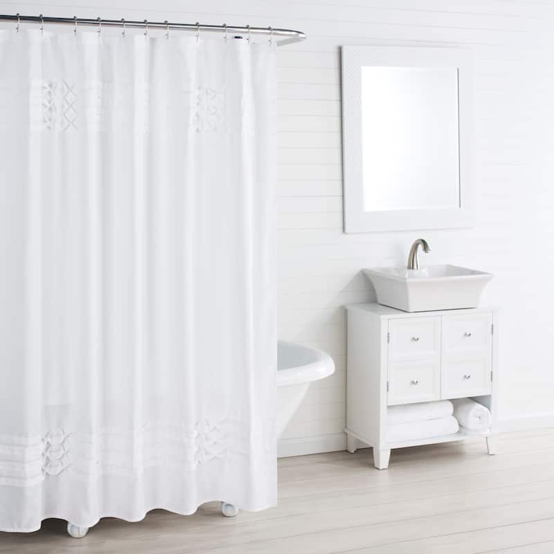 City Scene Triple Diamond White Shower Curtain - 72x72 - White