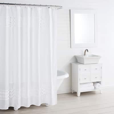 City Scene Triple Diamond White Shower Curtain