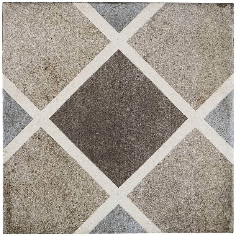 Porcelain Cement Look 8 x 8 inch Cool Blend Decorative Tile in Rombo