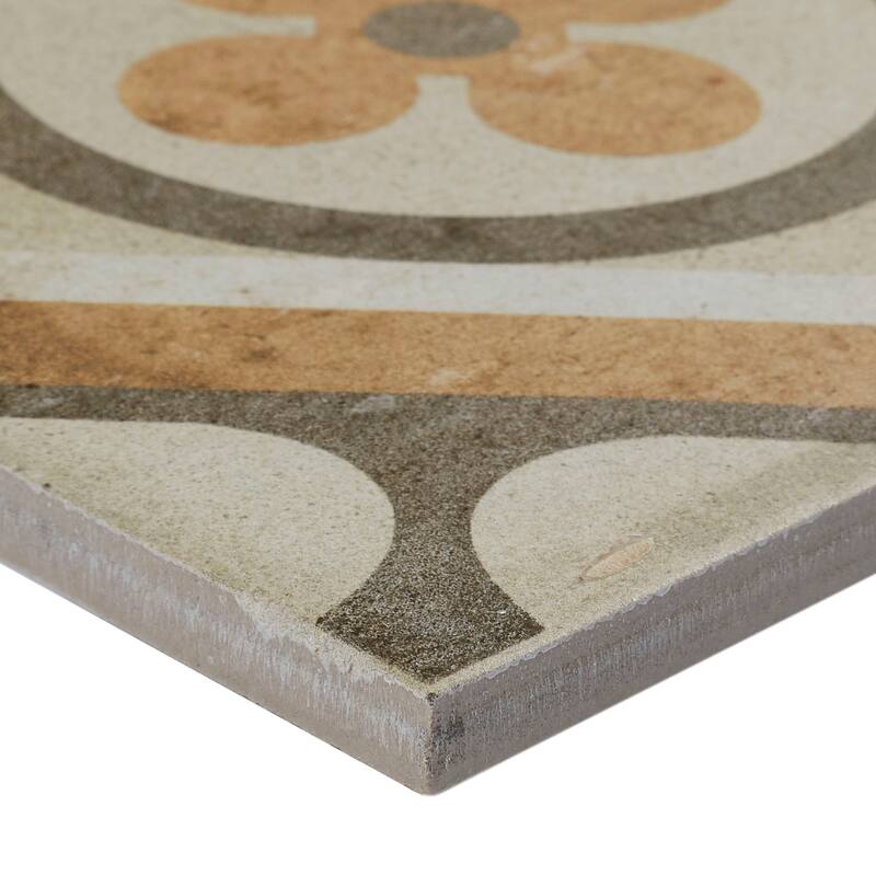 Porcelain Cement Look 8 x 8 inch Warm Blend Decorative Tile in Petalo