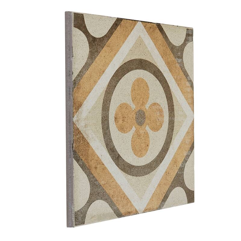 Porcelain Cement Look 8 x 8 inch Warm Blend Decorative Tile in Petalo