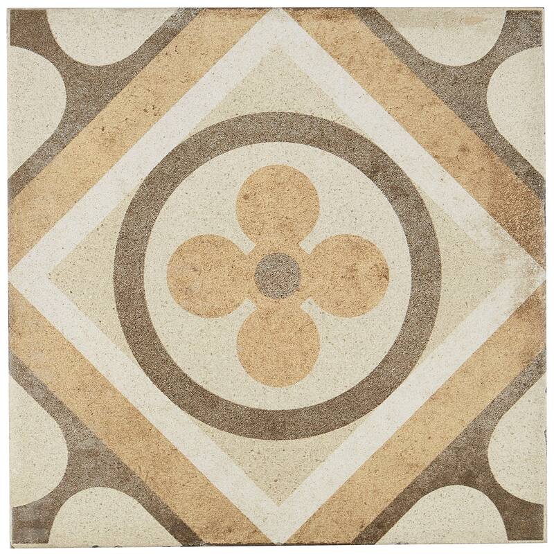 Porcelain Cement Look 8 x 8 inch Warm Blend Decorative Tile in Petalo