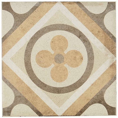 Porcelain Cement Look 8 x 8 inch Warm Blend Decorative Tile in Petalo