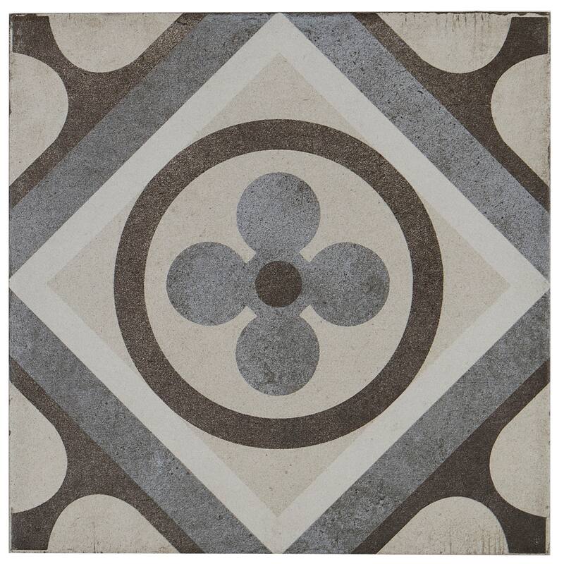 Porcelain Cement Look 8 x 8 inch Cool Blend Decorative Tile in Petalo