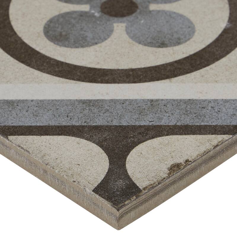 Porcelain Cement Look 8 x 8 inch Cool Blend Decorative Tile in Petalo