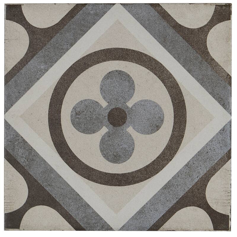 Porcelain Cement Look 8 x 8 inch Cool Blend Decorative Tile in Petalo