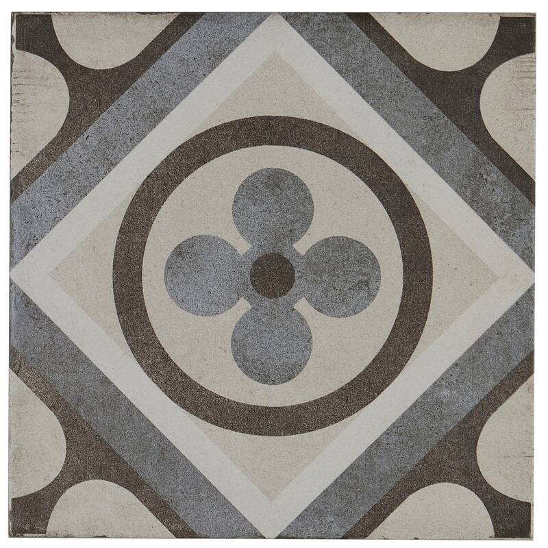 Porcelain Cement Look 8 x 8 inch Cool Blend Decorative Tile in Petalo