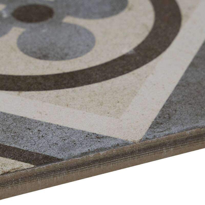 Porcelain Cement Look 8 x 8 inch Cool Blend Decorative Tile in Petalo