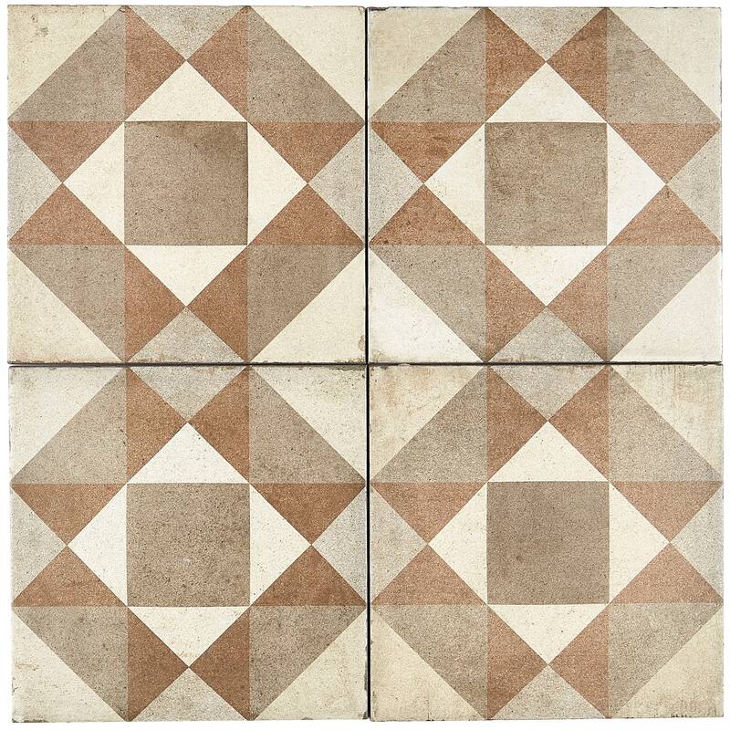 Porcelain Cement Look 8 x 8 inch Warm Blend Decorative Tile in Figura