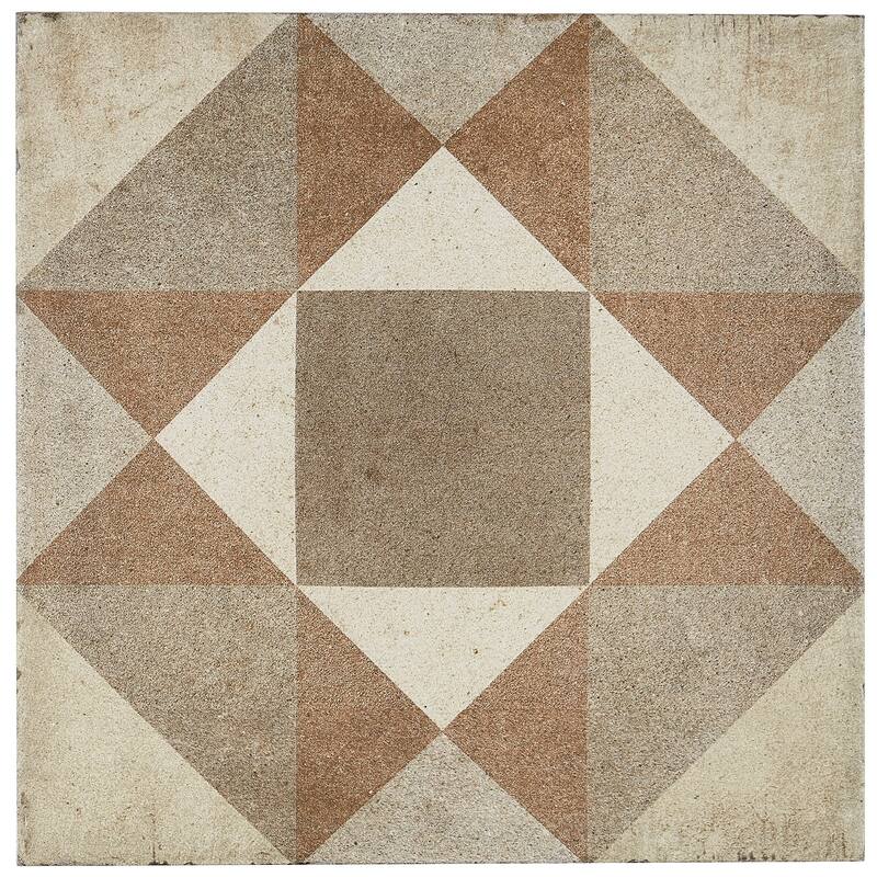 Porcelain Cement Look 8 x 8 inch Warm Blend Decorative Tile in Figura