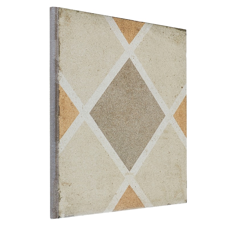 Porcelain Cement Look 8 x 8 inch Warm Blend Decorative Tile in Rombo