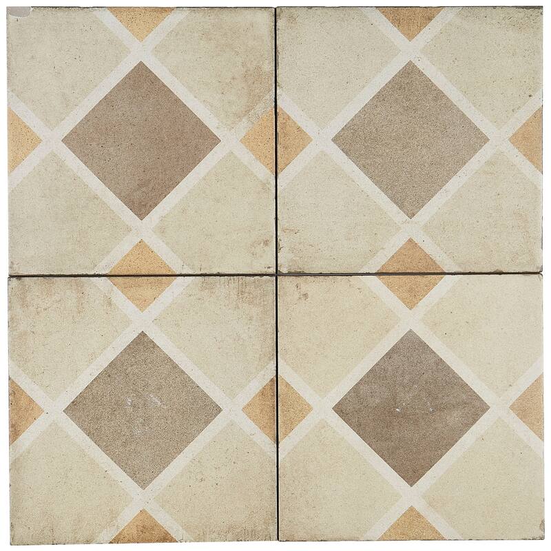 Porcelain Cement Look 8 x 8 inch Warm Blend Decorative Tile in Rombo