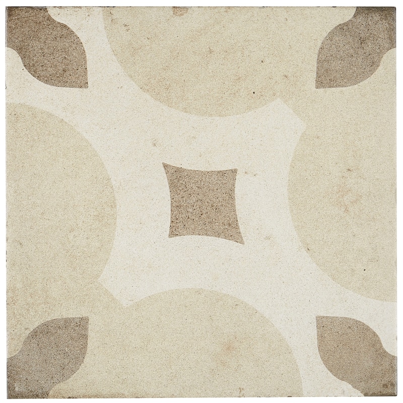 Porcelain Cement Look 8 x 8 inch Warm Blend Decorative Tile in Piccolo Fiore