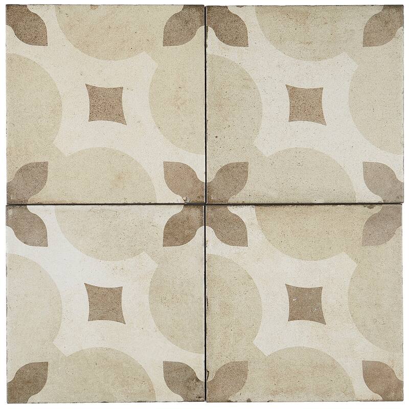 Porcelain Cement Look 8 x 8 inch Warm Blend Decorative Tile in Piccolo Fiore