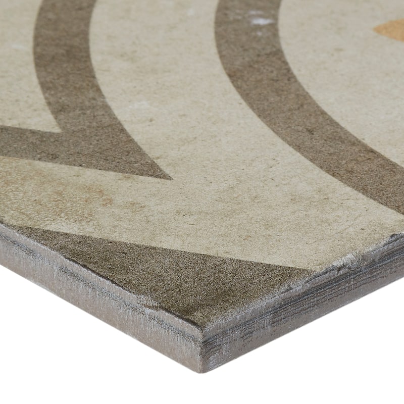 Porcelain Cement Look 8 x 8 inch Warm Blend Decorative Tile in Circolo