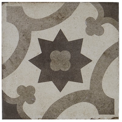 Porcelain Cement Look 8 x 8 inch Cool Blend Decorative Tile in Sole