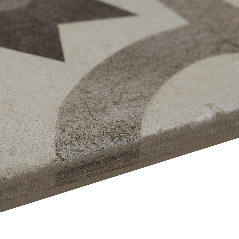 Porcelain Cement Look 8 x 8 inch Cool Blend Decorative Tile in Sole