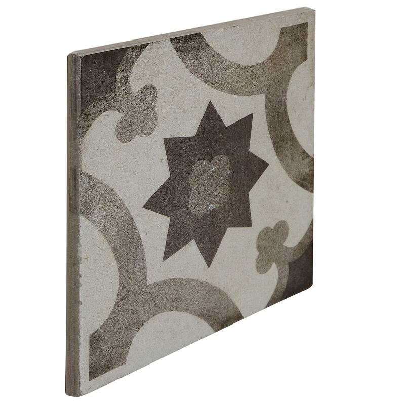Porcelain Cement Look 8 x 8 inch Cool Blend Decorative Tile in Sole