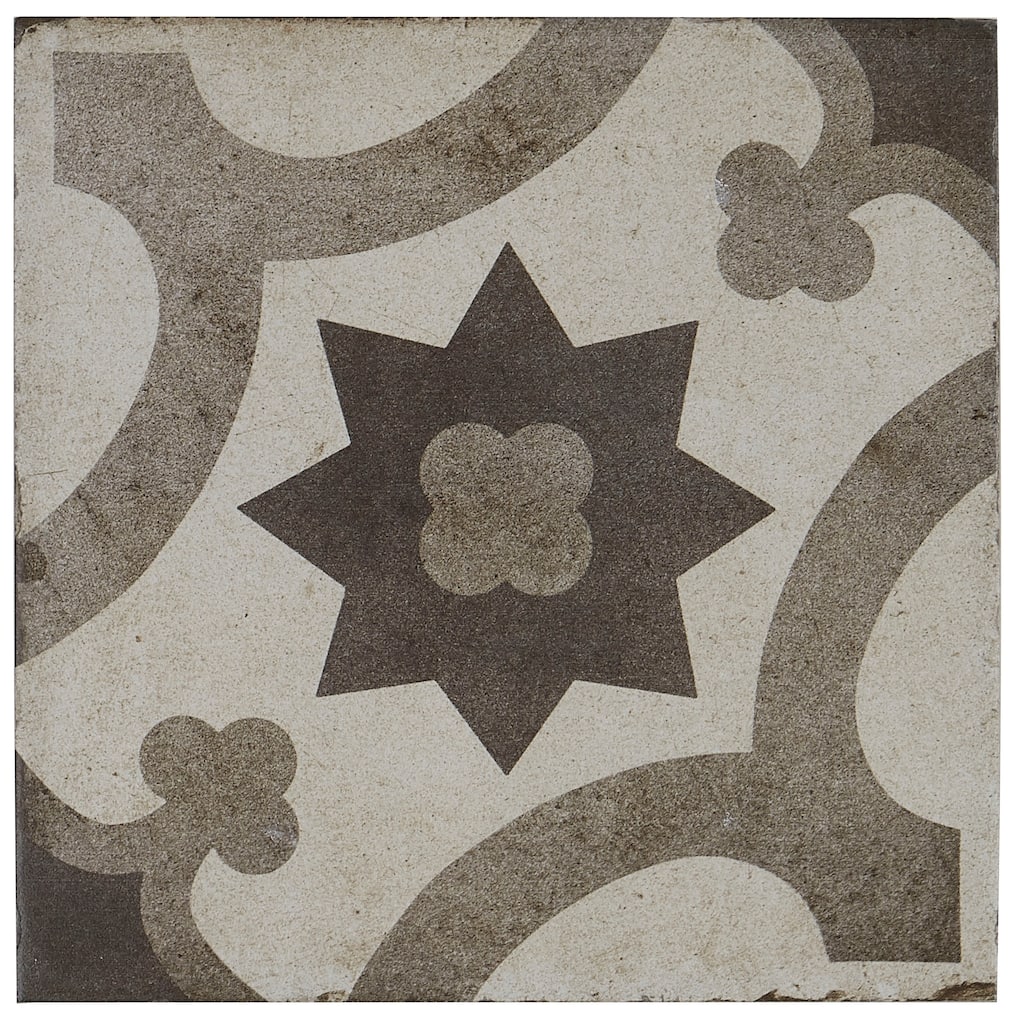 Porcelain Cement Look 8 x 8 inch Cool Blend Decorative Tile in Sole