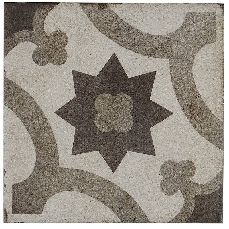 Porcelain Cement Look 8 x 8 inch Cool Blend Decorative Tile in Sole