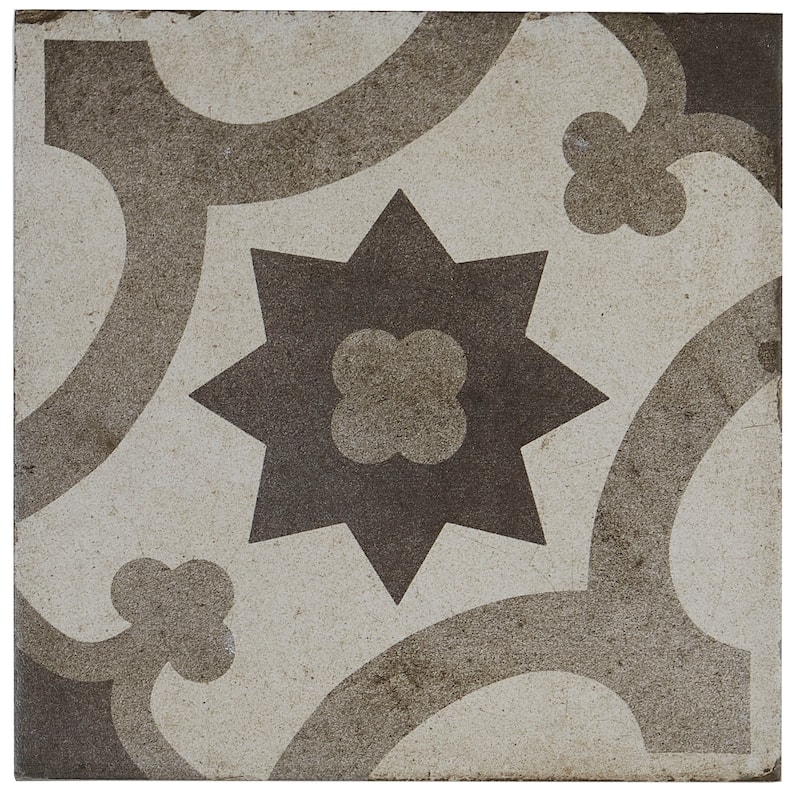 Porcelain Cement Look 8 x 8 inch Cool Blend Decorative Tile in Sole