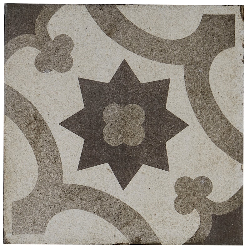 Porcelain Cement Look 8 x 8 inch Cool Blend Decorative Tile in Sole