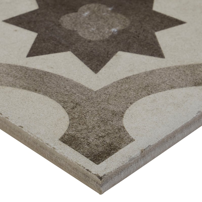 Porcelain Cement Look 8 x 8 inch Cool Blend Decorative Tile in Sole