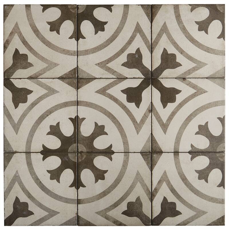 Porcelain Cement Look 8 x 8 inch Cool Blend Decorative Tile in Circolo