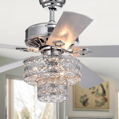 Empire Un 5-Blade Silver Chandelier Ceiling Fan 52-Inch (Pull Chain or Optional Remote)